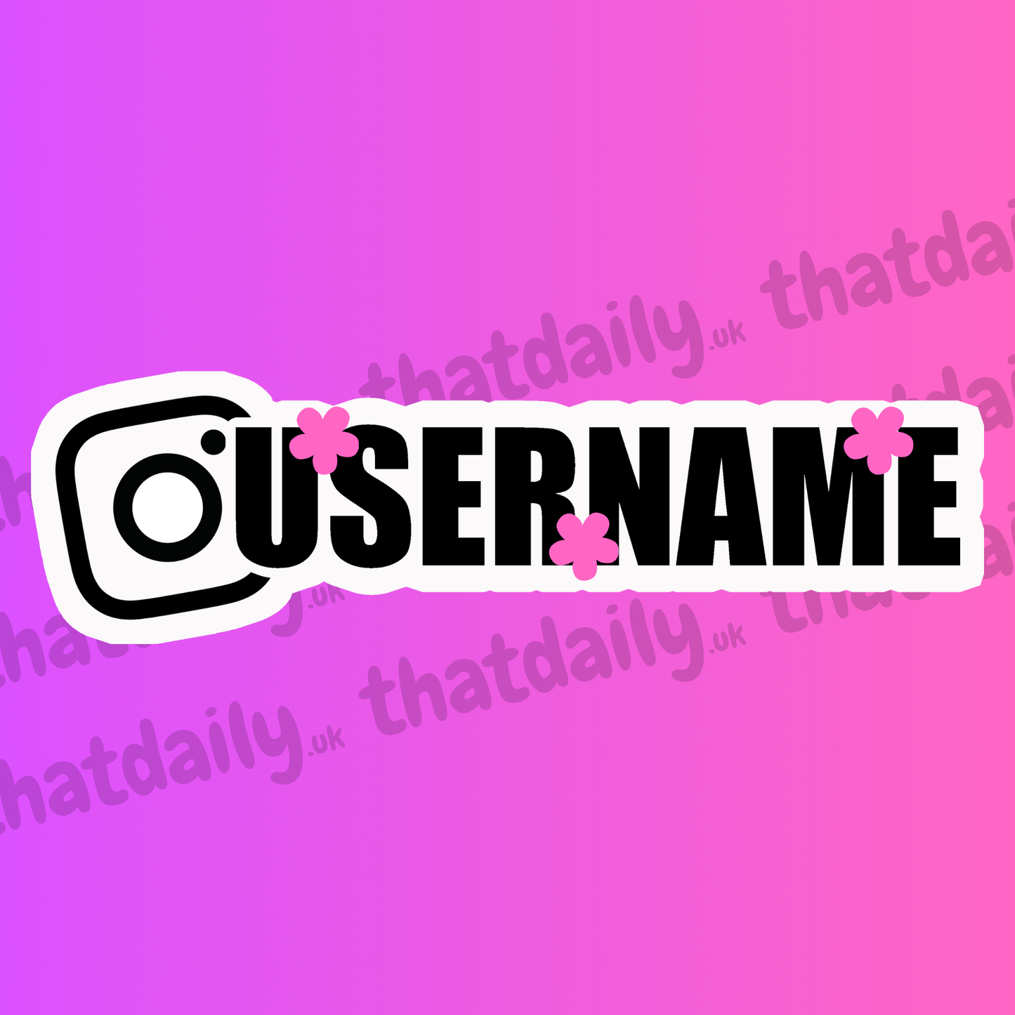 Cute Flower Social Handle Username Decal
