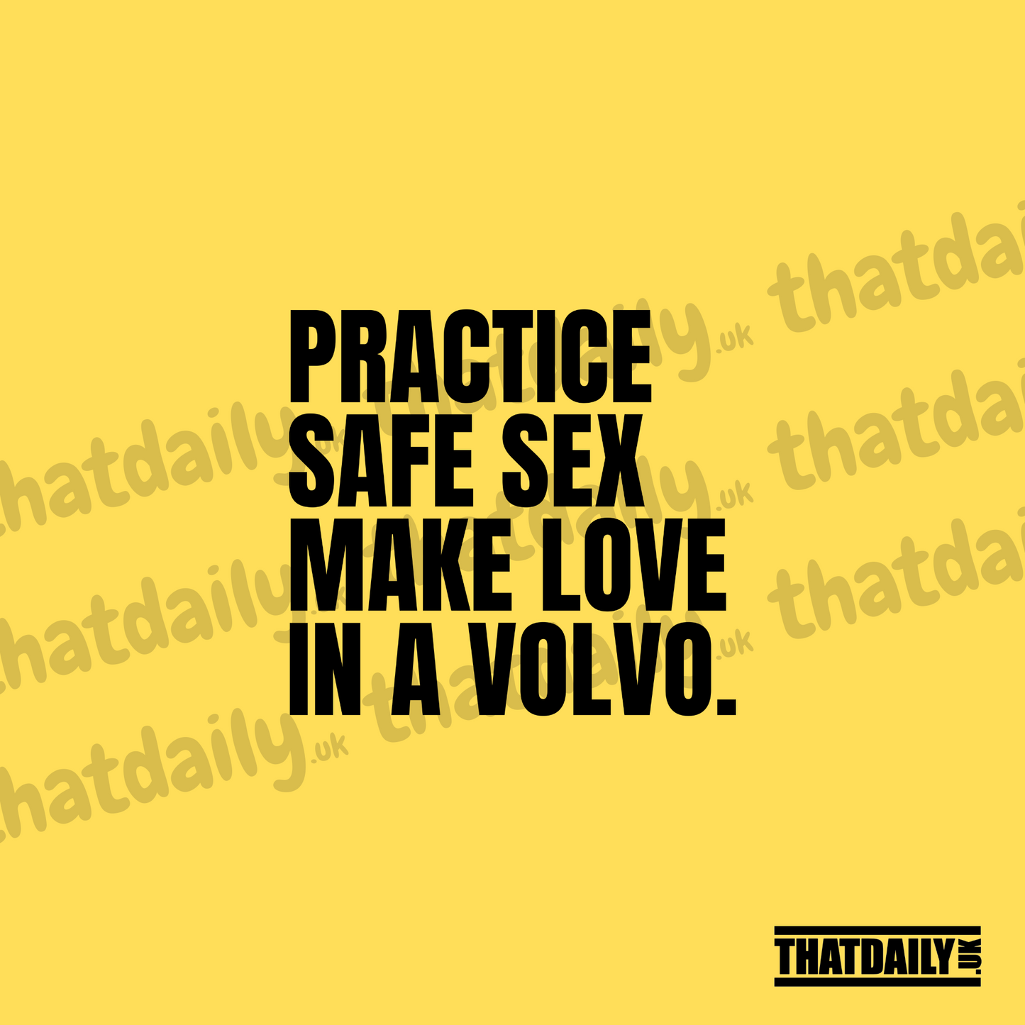 Practice Safe Sex Make Love In a Volvo