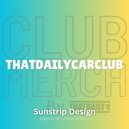 ThatDailyCarClub Sunstrip Text Decal