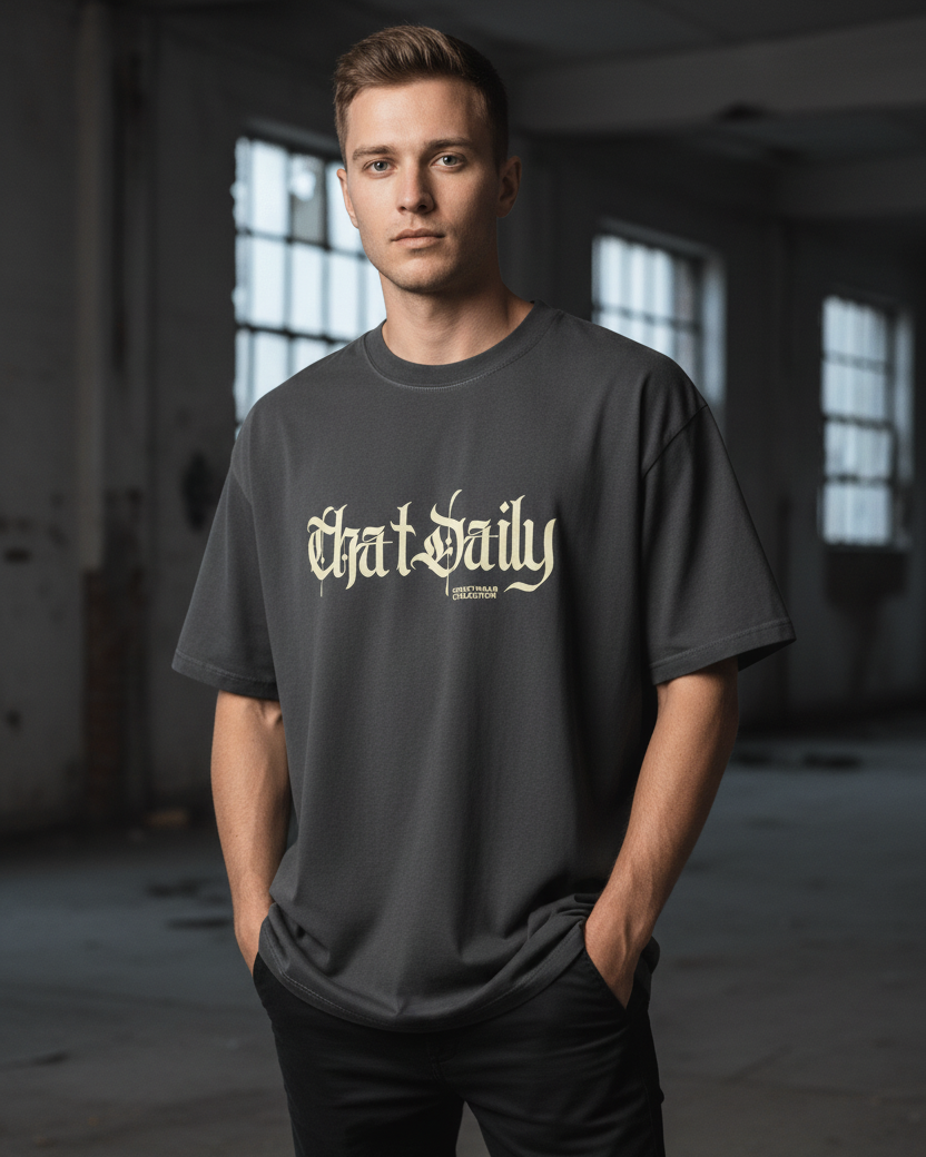 Charcoal tee with original design