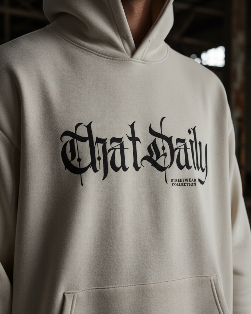 Hoodie print close-up